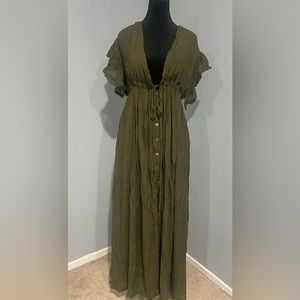 Flawless muslin maxi dress size small green